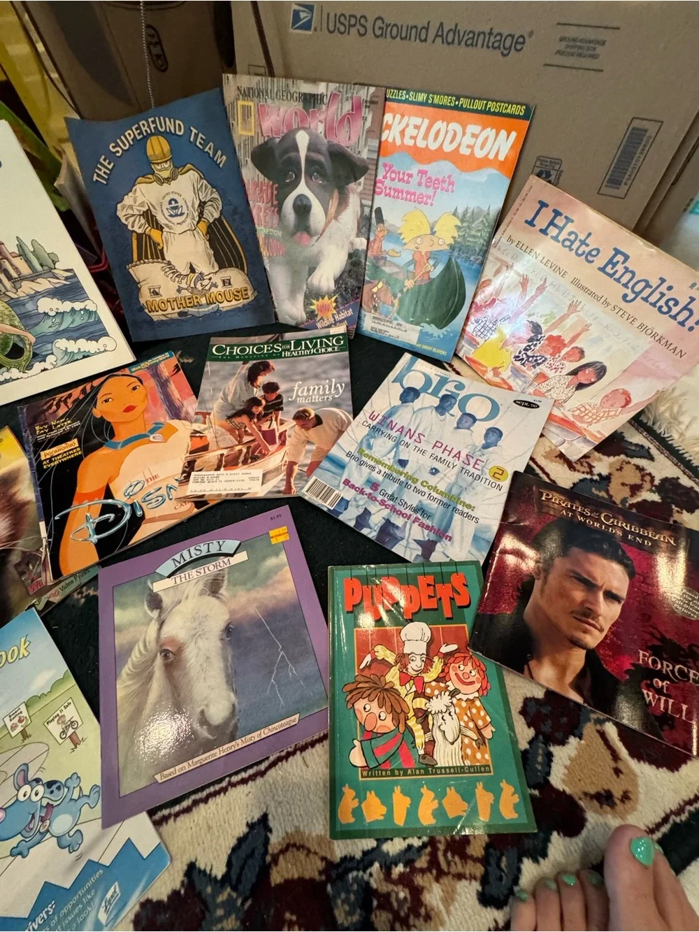 Assorted Children's Activity and Story Book Lot - Pink, Blue, Green Covers